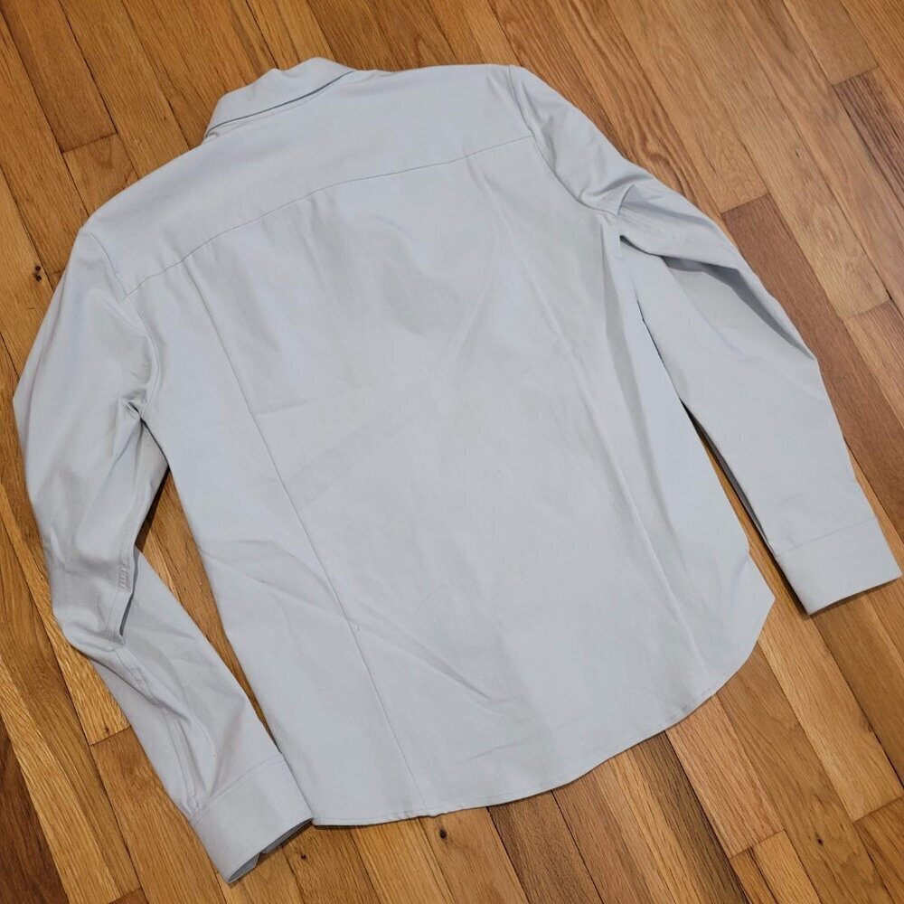 Western Rise X Cotton Button Down Fog Light Gray Small S Men's Longsleeve Shirt - Picture 4 of 5